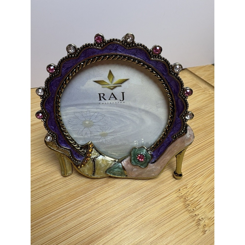 RAJ Pumps Heels Girly Enamel Rhinestones Bejeweled Photo Frame